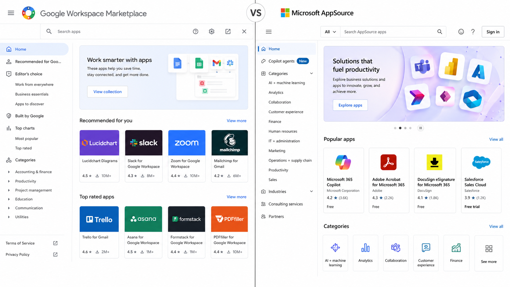 Google Workspace Vs Microsoft 365 9 Marketplace and AppSource
