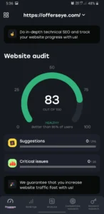SE Ranking Mobile Dashboard