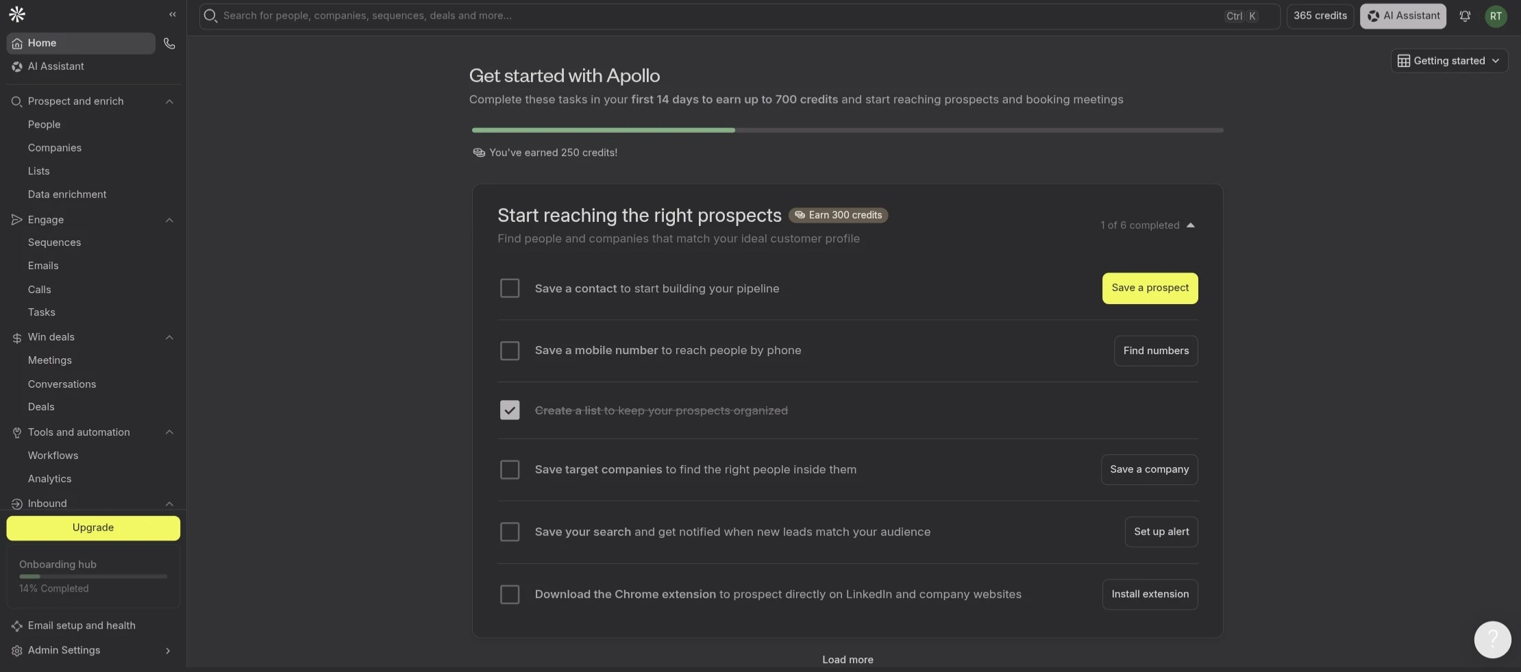 Apollo.io Dashboard
