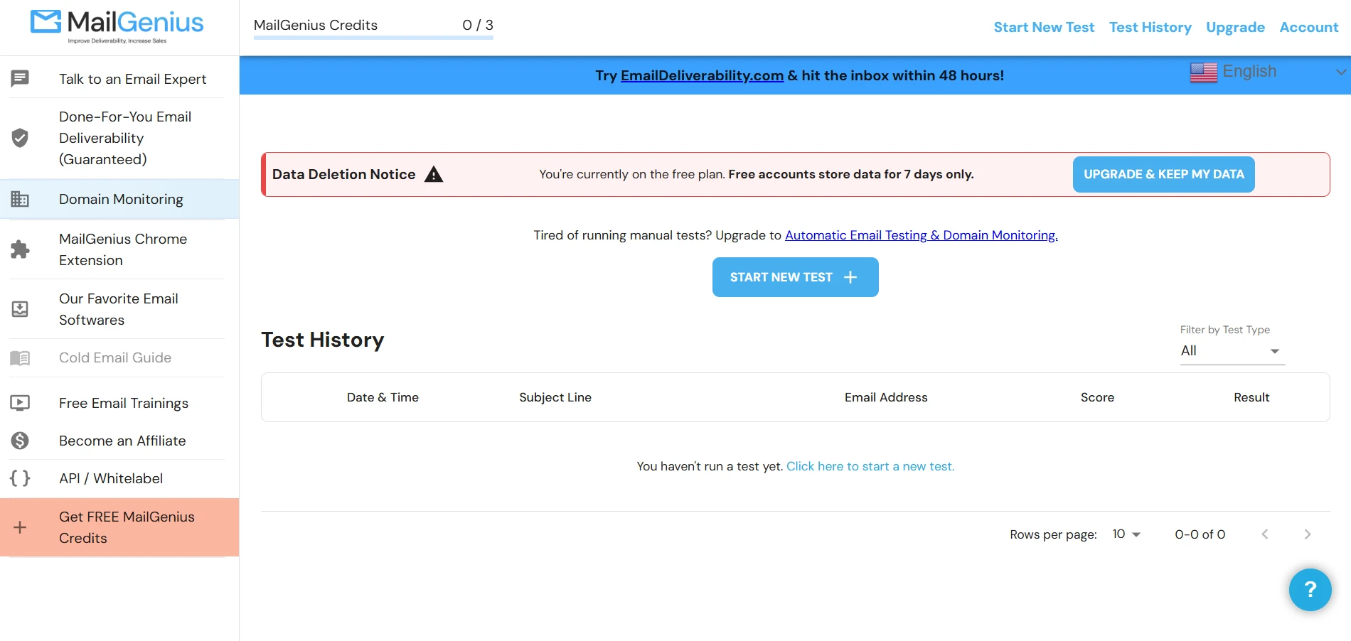 MailGenius Dashboard Interface