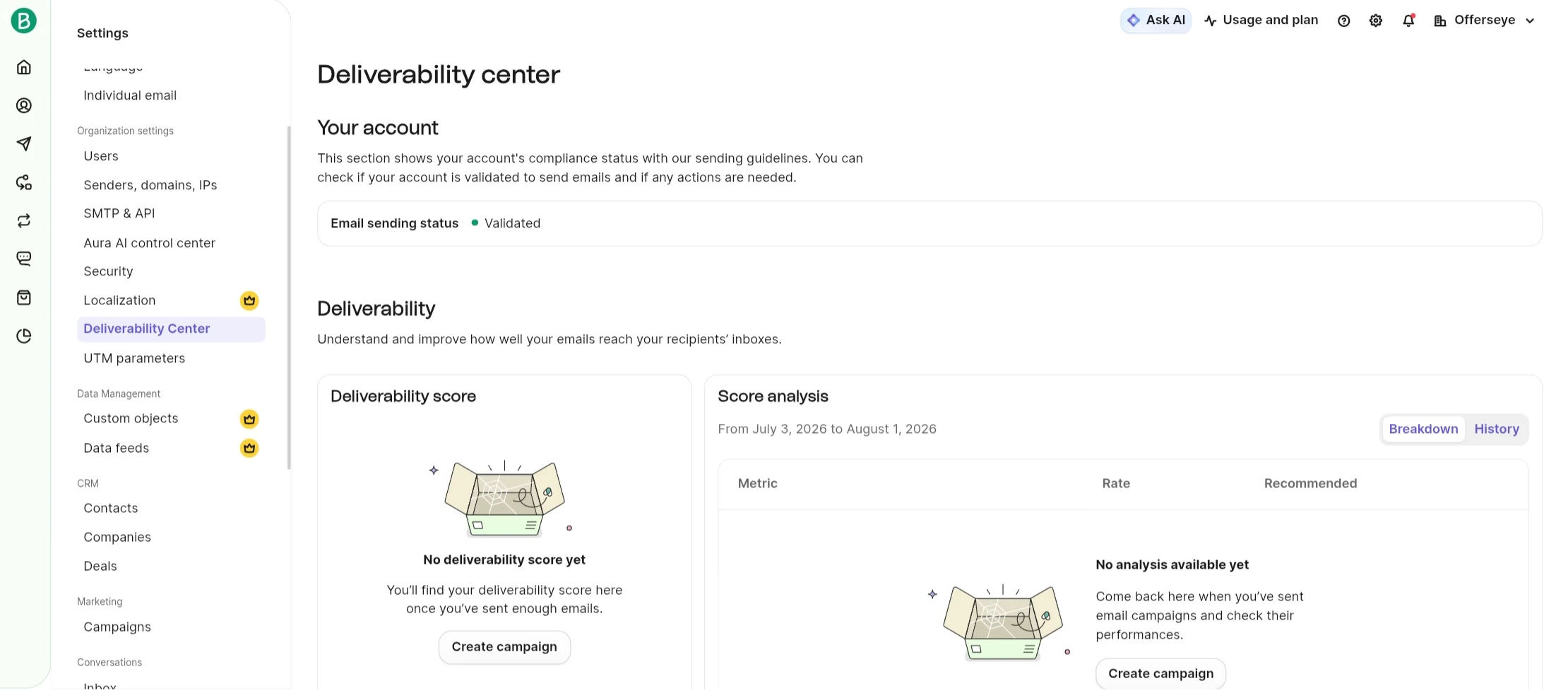 Brevo Deliverability Center