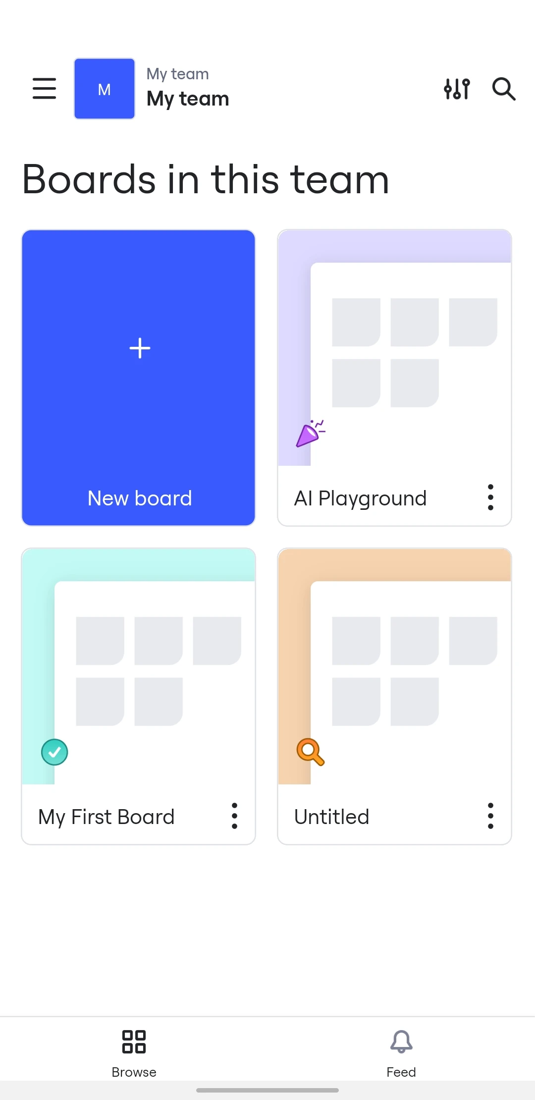 Miro Android App Screen 1
