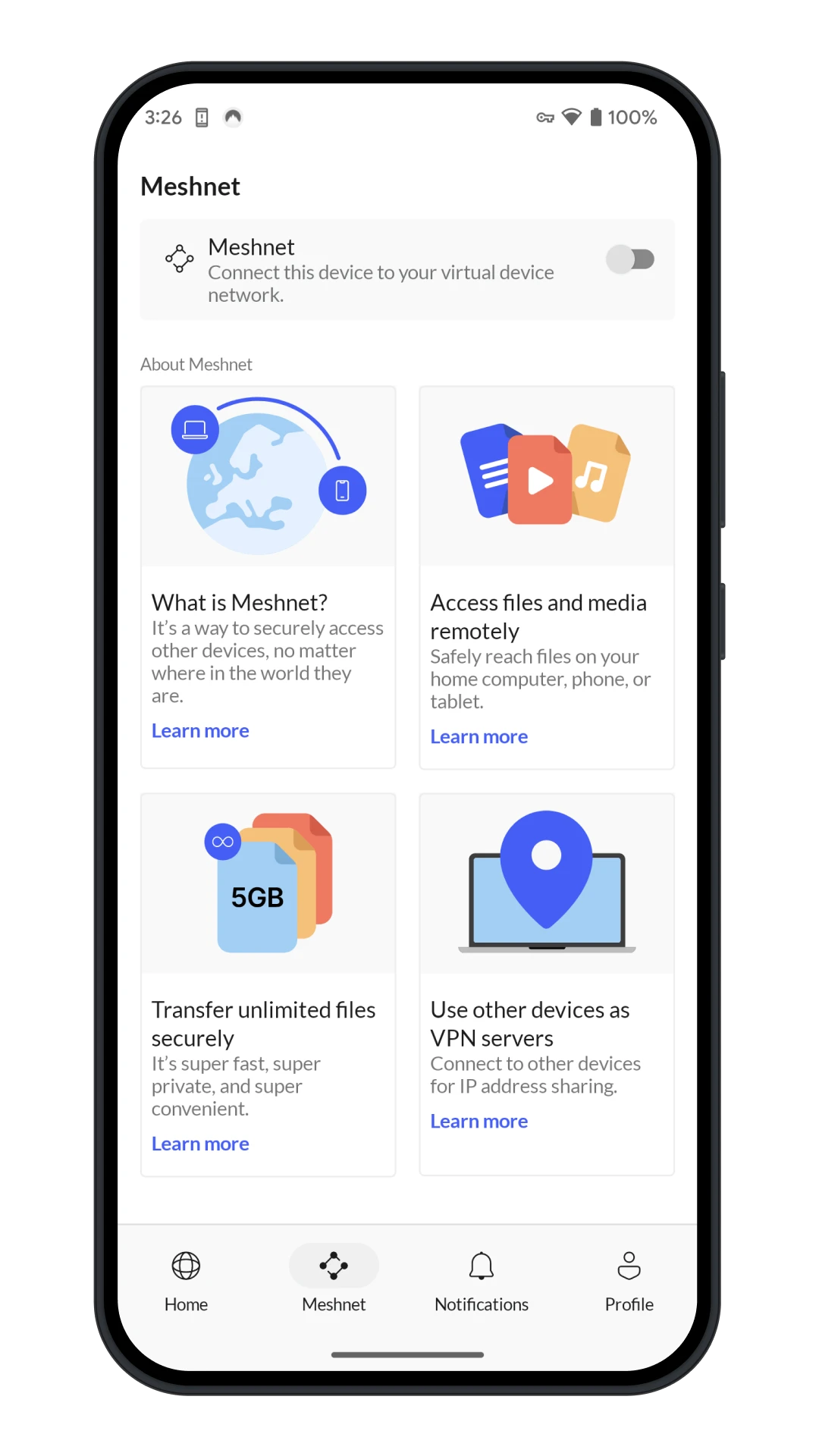 NordVPN Mobile Meshnet