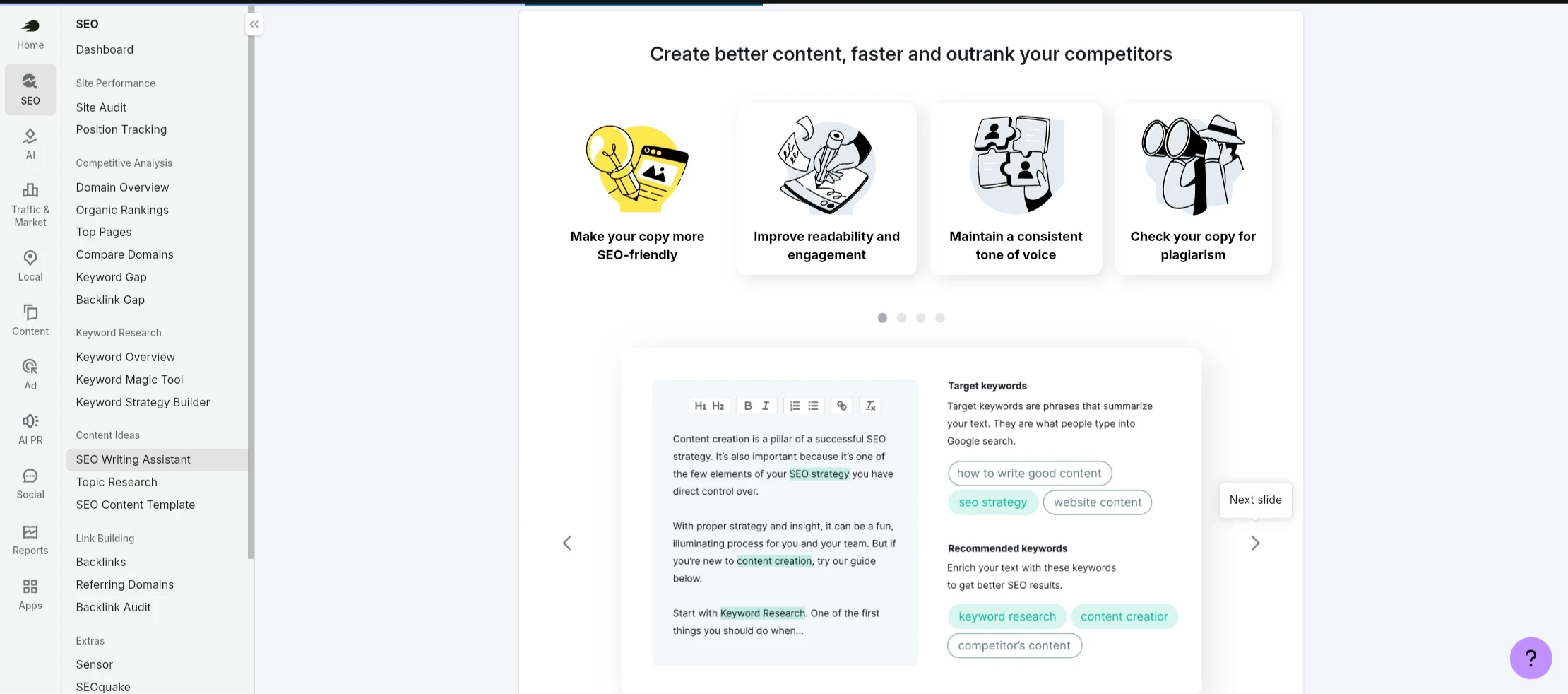 Semrush SEO Writing Assistant