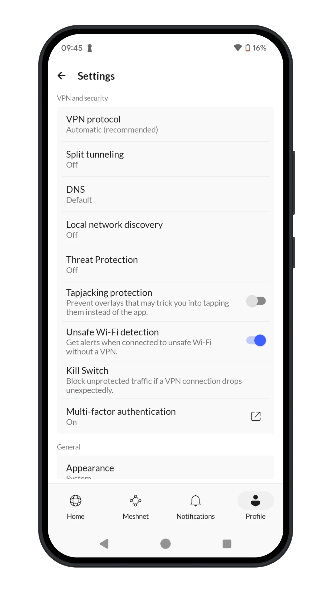 NordVPN Mobile Settings