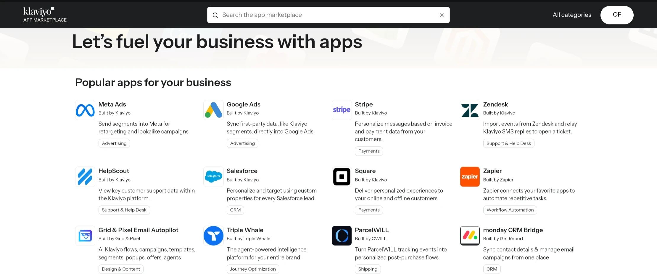 Klaviyo App Integrations