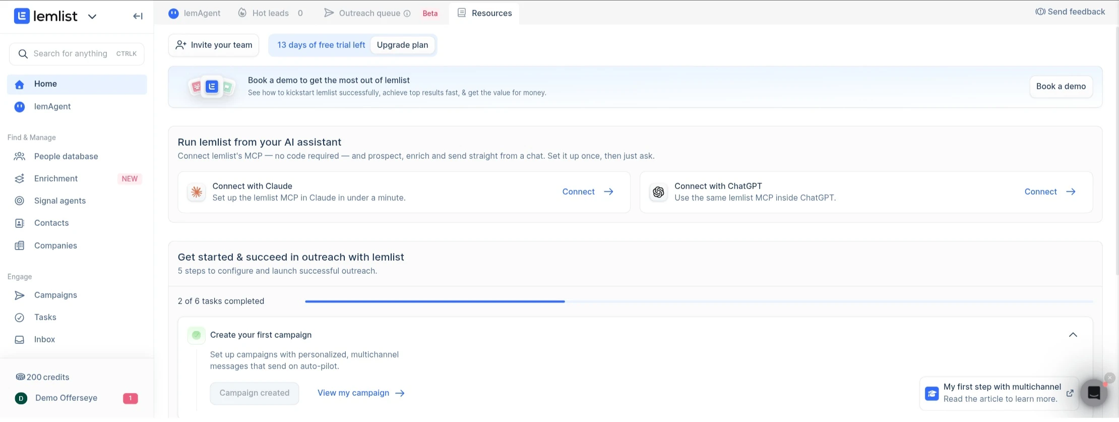 Lemlist Dashboard