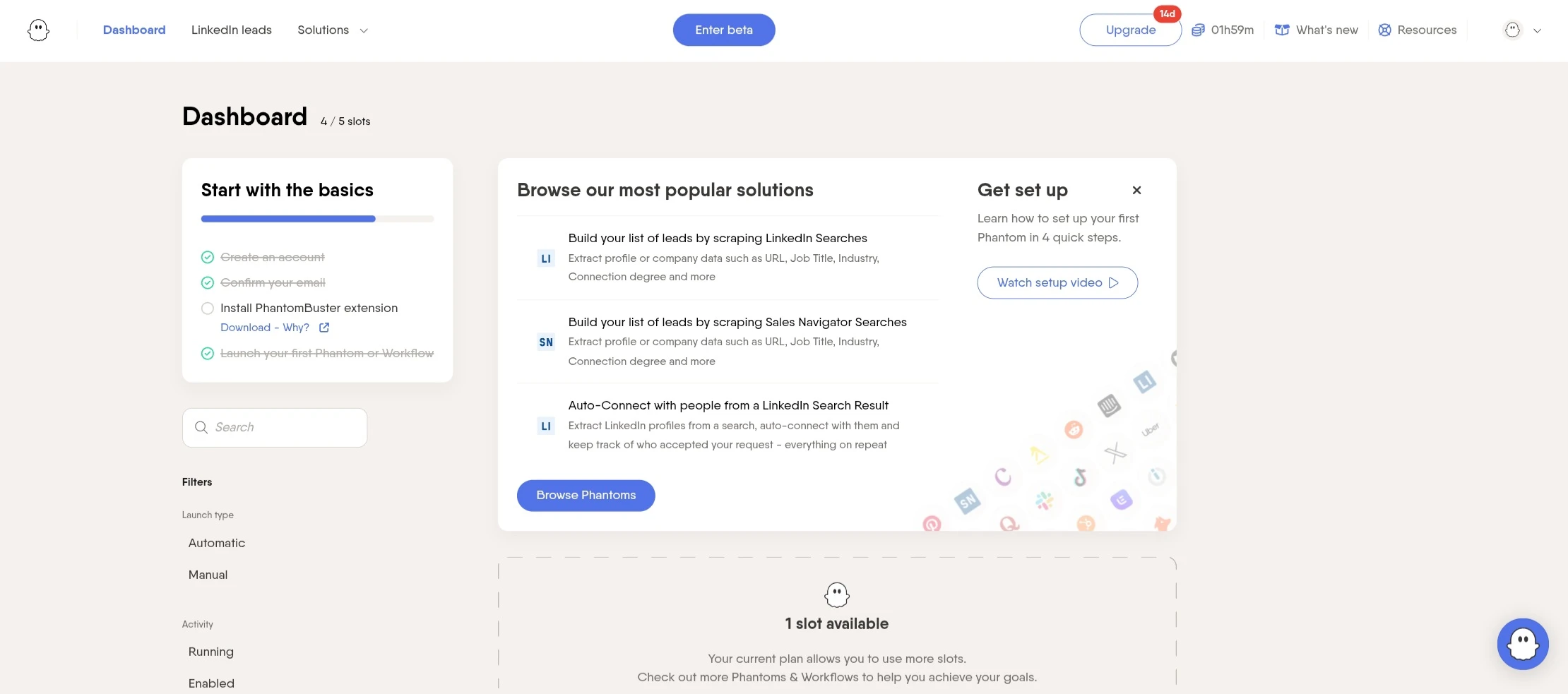 PhantomBuster Dashboard