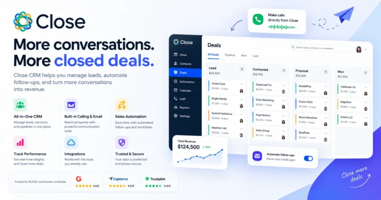 Close CRM Review 2026: Features, Pricing & Integrations
