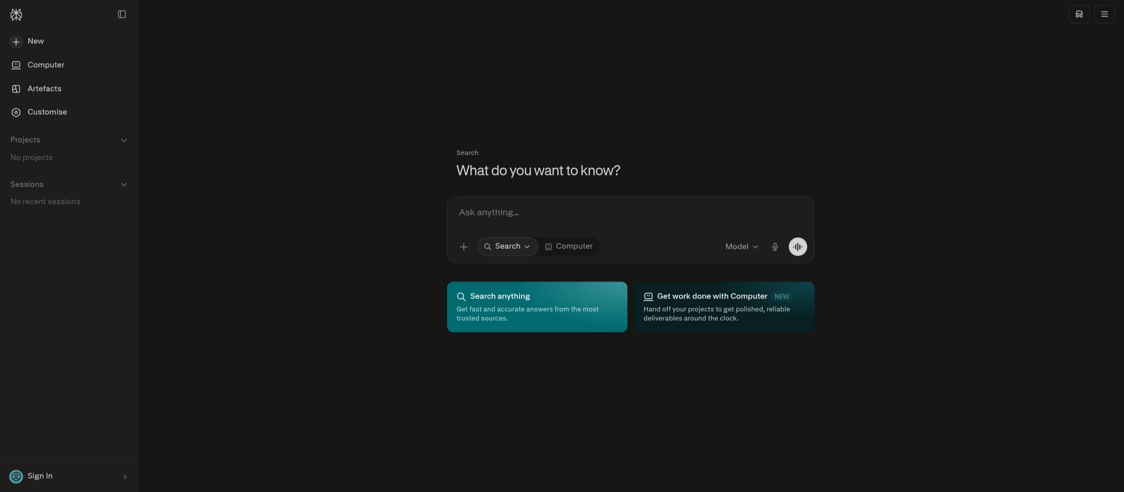 Perplexity AI Dashboard